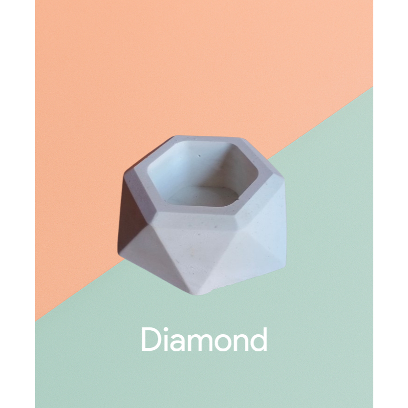Pot mini diamond cocok untuk kaktus, Sukulen, dan wadah lilin size besar