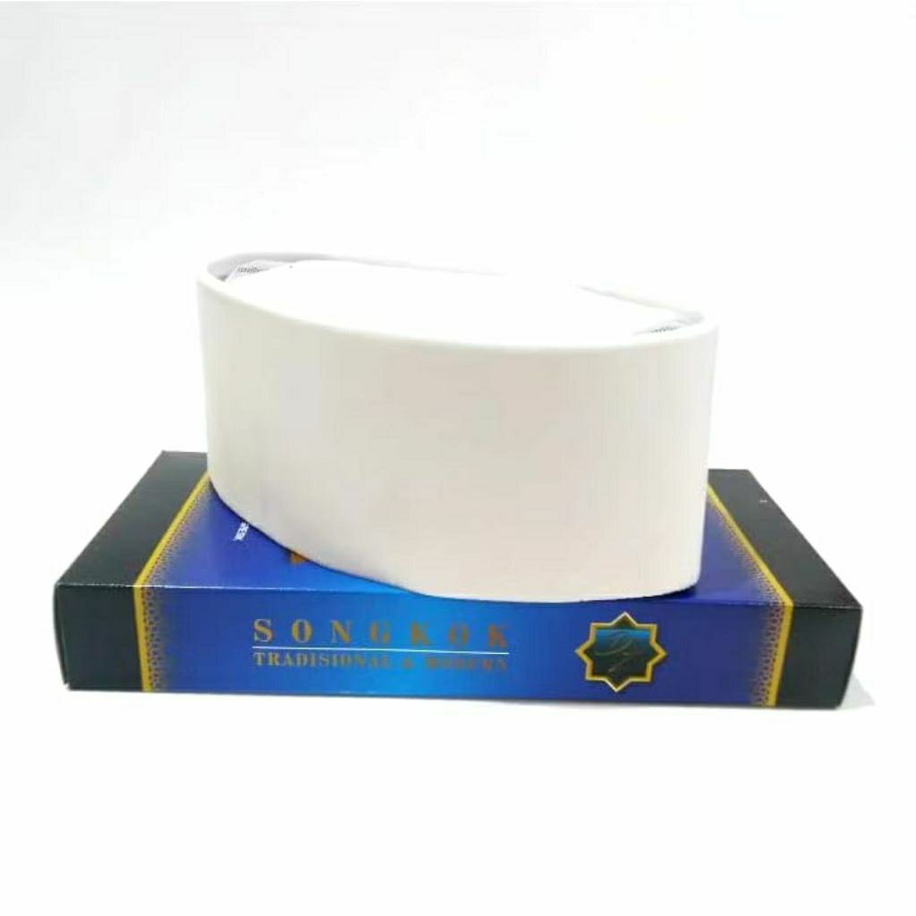 Songkok Nasional Putih ala Gubernur Jambi / Peci Putih / Peci Pengantin AC Polos Tinggi 9 CM