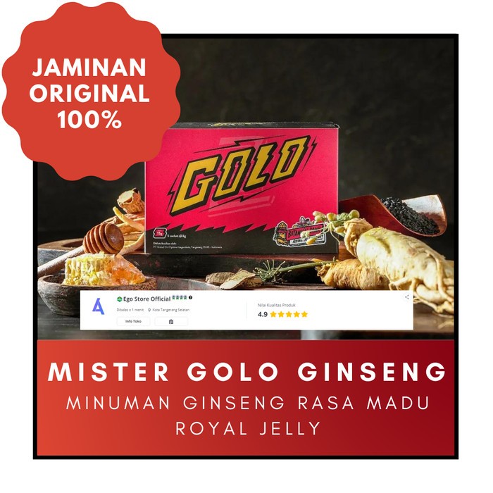 

Mister Golo | Suplemen Pria Herbal Serbuk Rasa Jelly Madu dan Pisang Dengan Korean Ginseng