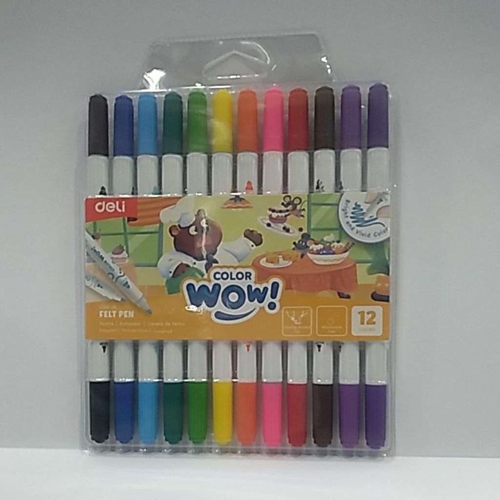 

DELI FELT PEN COLOR WOW C166-12 , 12 WARNA