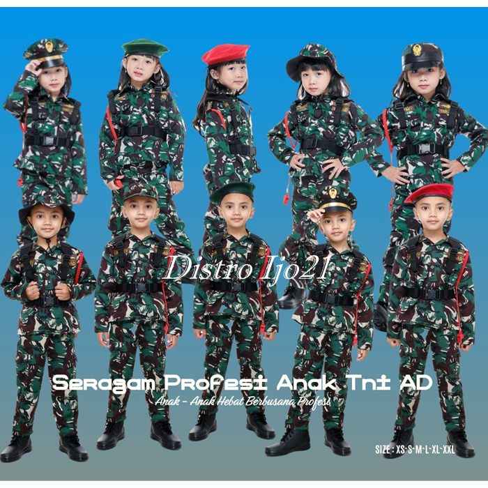BAJU SERAGAM PDL TNI ANAK FULLSET LAKI PEREMPUAN