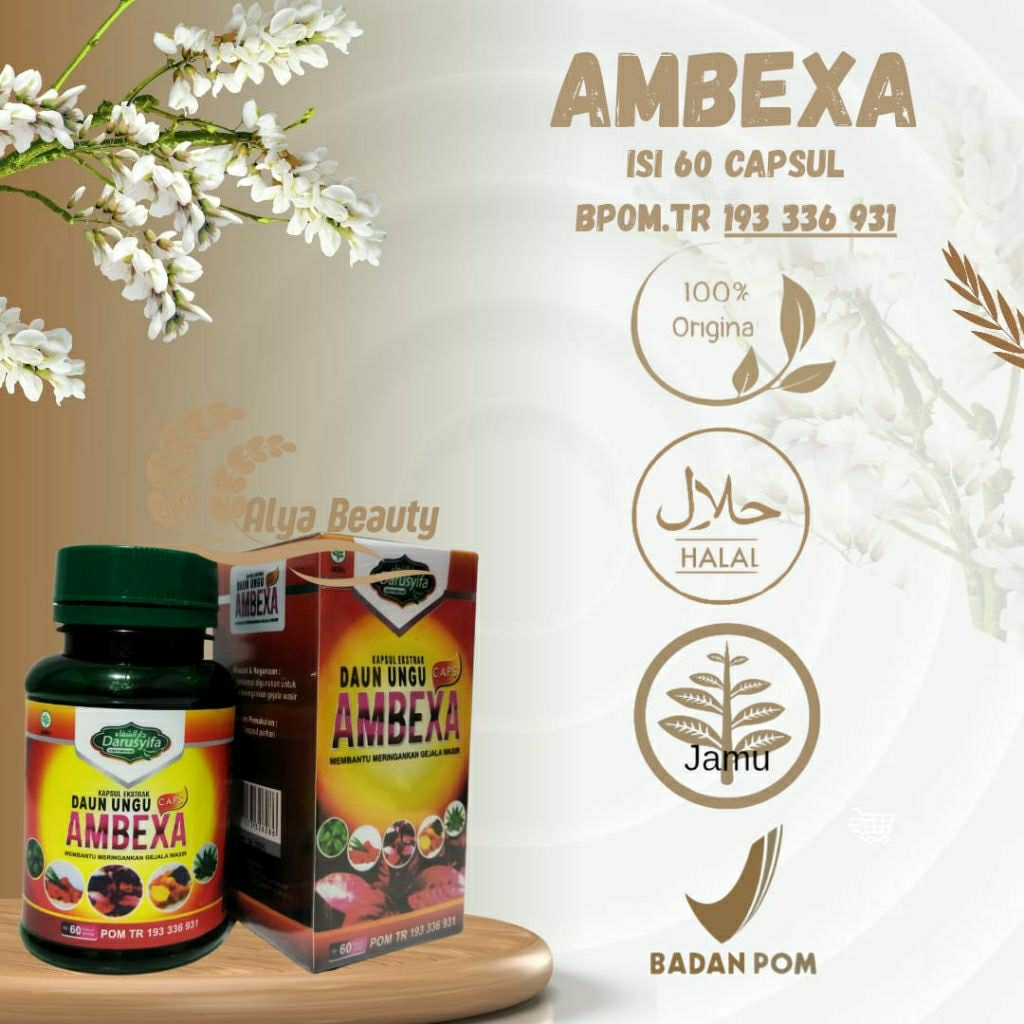 ( PROMO BELI 2 GRATIS 1 ) AMBEXA CAPS ASLI HERBAL ORIGINAL OBAT AMBEIEN WASIR BPOM