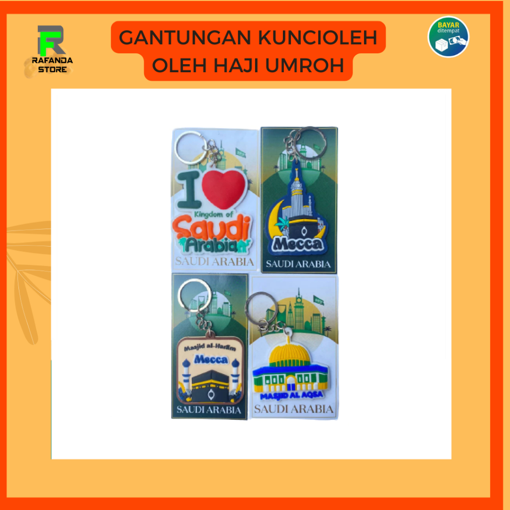 Gantungan Kunci / Mainan Kunci 3D Premium Khas Oleh-Oleh Haji Umroh Mekah Madinah i love saudi