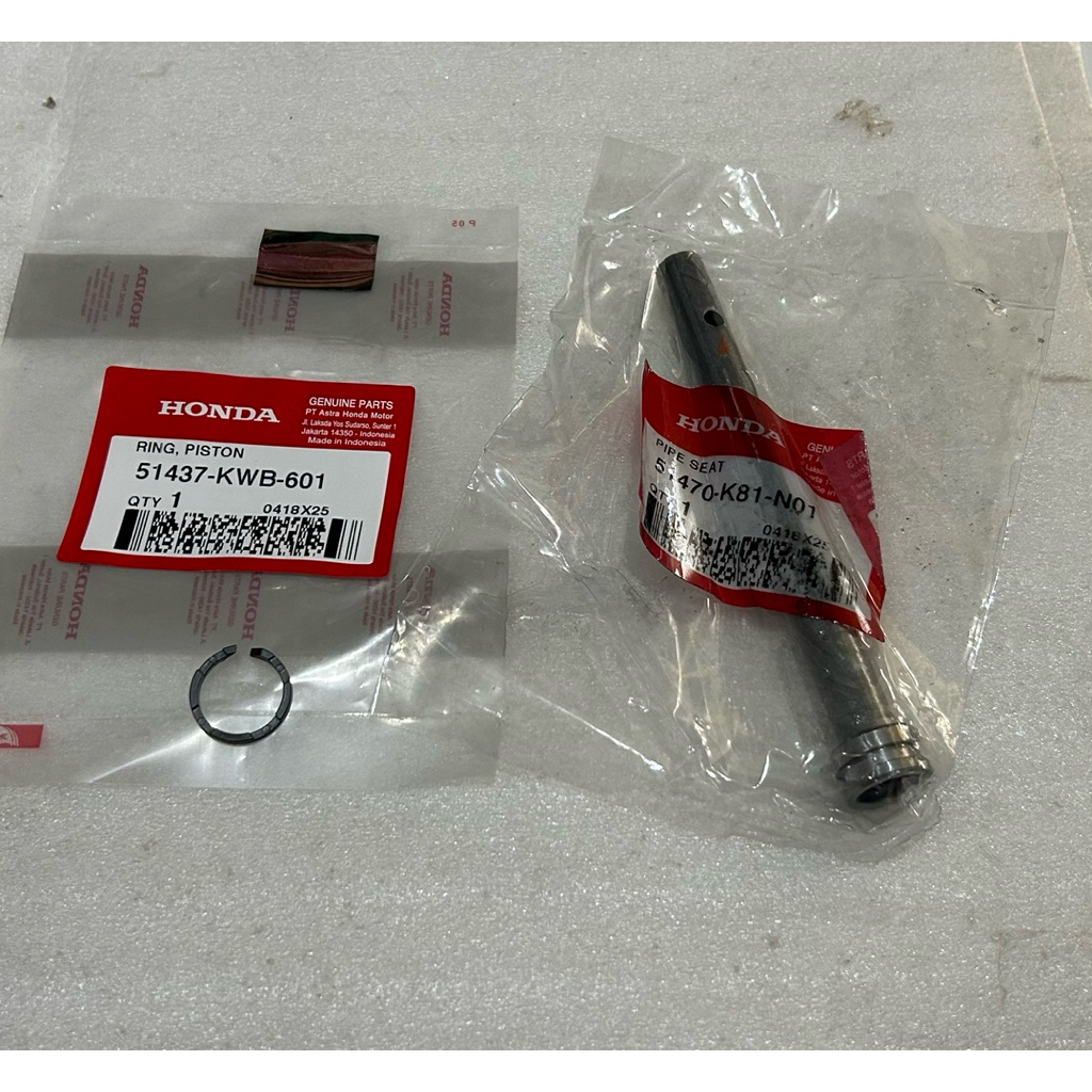 Pipa Suling + Ring Piston Shock Depan BeAT K1A K81 K25 ScoopyK93 Vario125/150 Ori AHM 51470K81N01 51