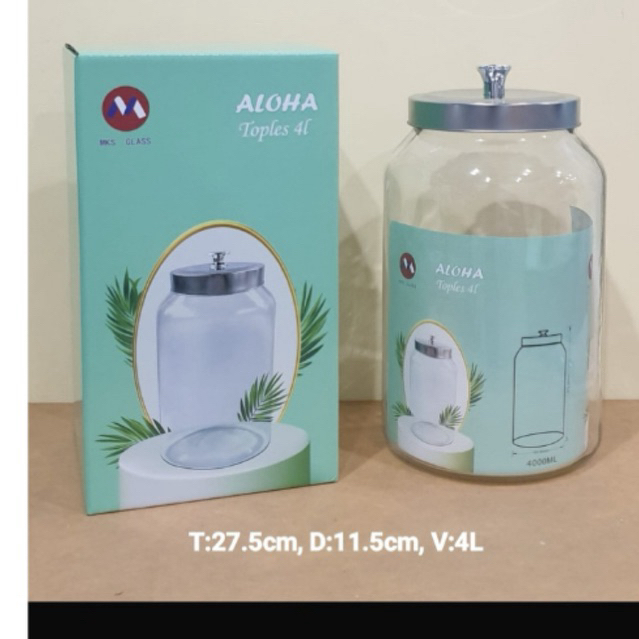 Toples Aloha XL 4L/Toples Kerupuk/Toples Kaca /Toples Jumbo