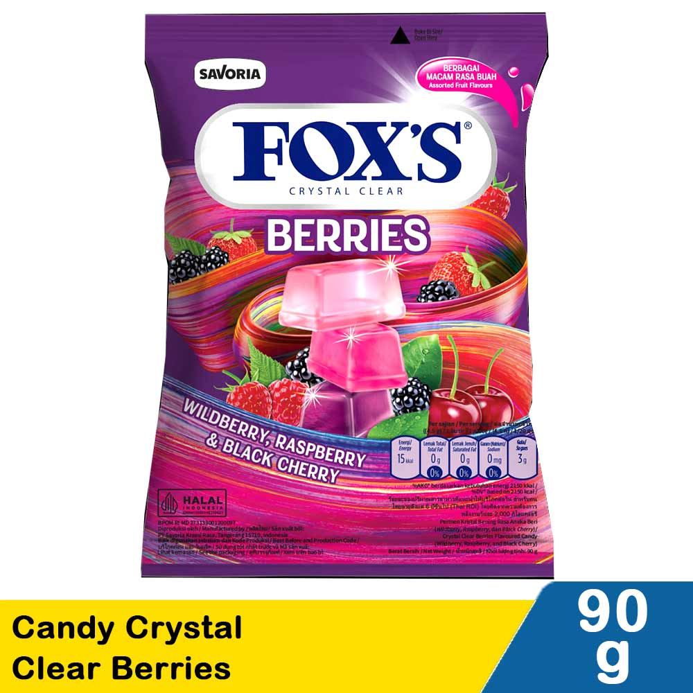 

FOX'S CANDY CRYSTAL CLEAR BERRIES PCK 90g