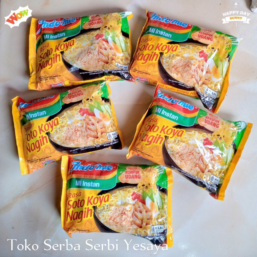 

Indomie Mi Instan Kuah Rasa Seblak Rawon Pedas Soto Koya Paket (5 pc x 75 gram)