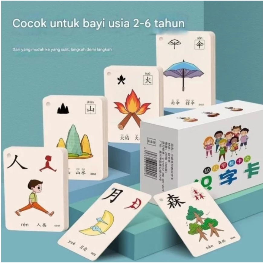 kartu belajar bahasa mandarin anak,kosakata dasar dan ilustrasi lucu,flashcard belajar bahasa mandar