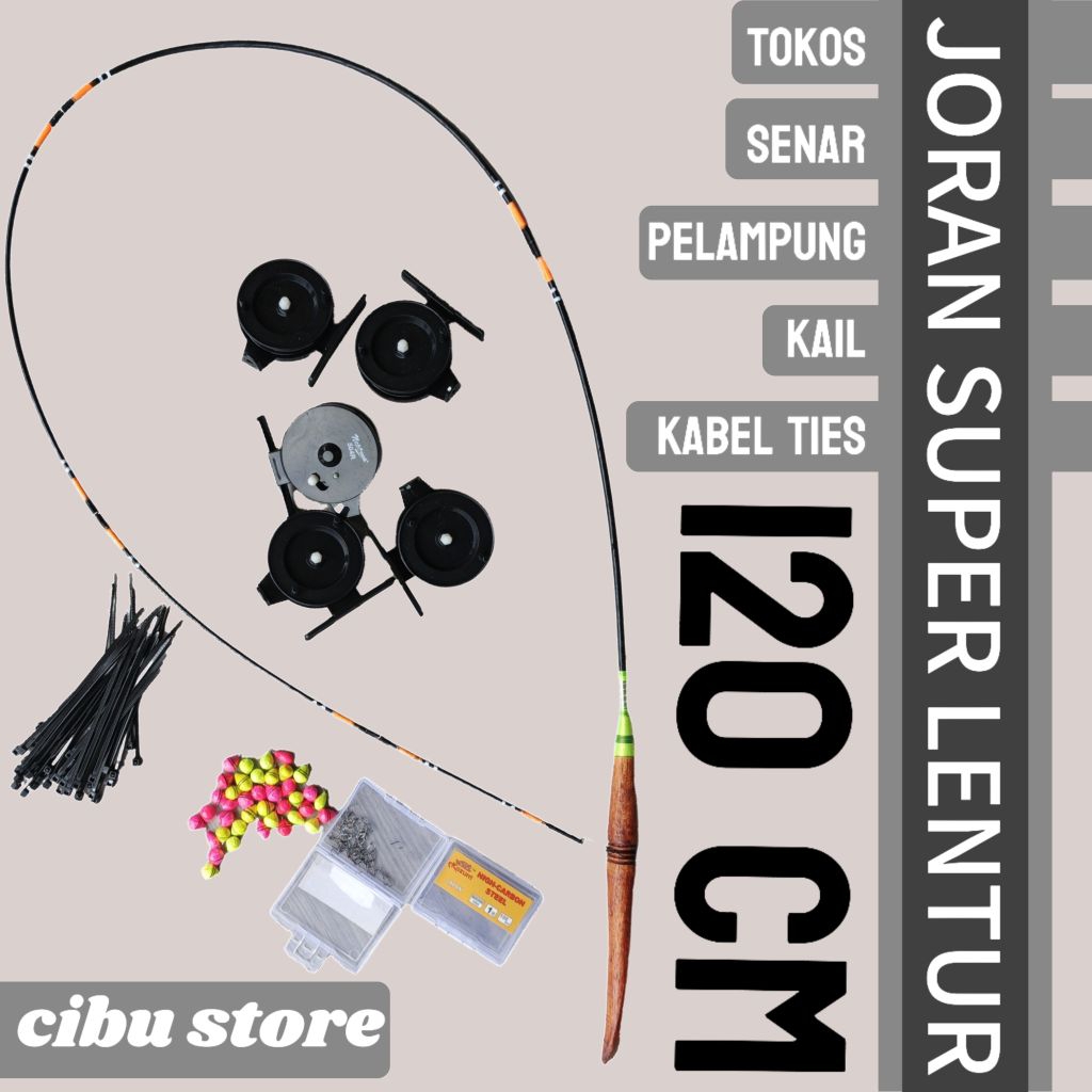1 set waderan joran pancing lentur 120cm fullset tokos  microfishing t