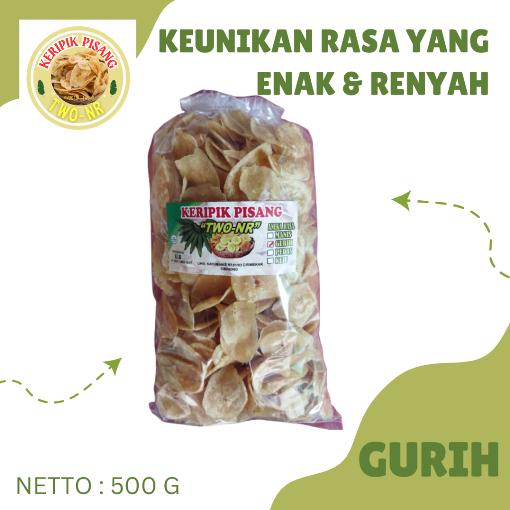 

Keripik Pisang Gurih 500 Gram Enak Renyah TWO-NR