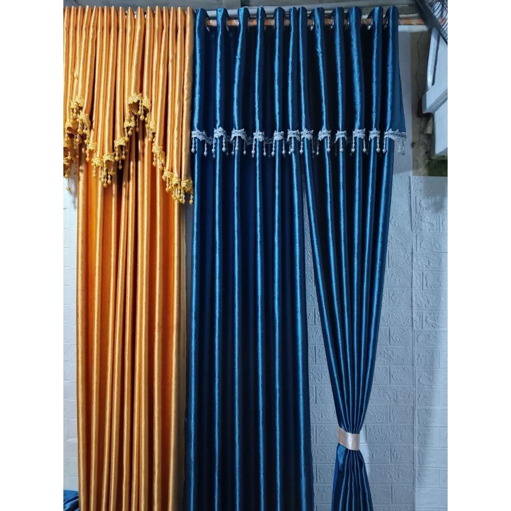 gorden poni tempel bahan blackout gorden jendela dan ruangan tamu