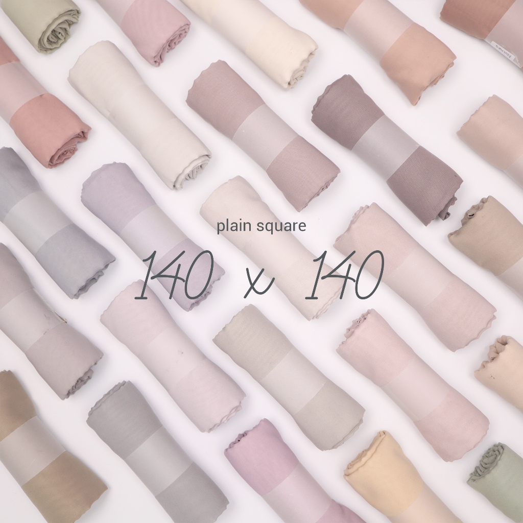 Bella square syari plain square jumbo polycotton premium (140x140)