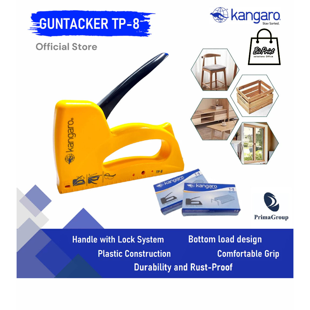 

Kangaro Alat Stapler Tembak Jok Kulit / Stapler Kayu / GunTacker Plastik Kangaro TP8 / Stapler Sofa
