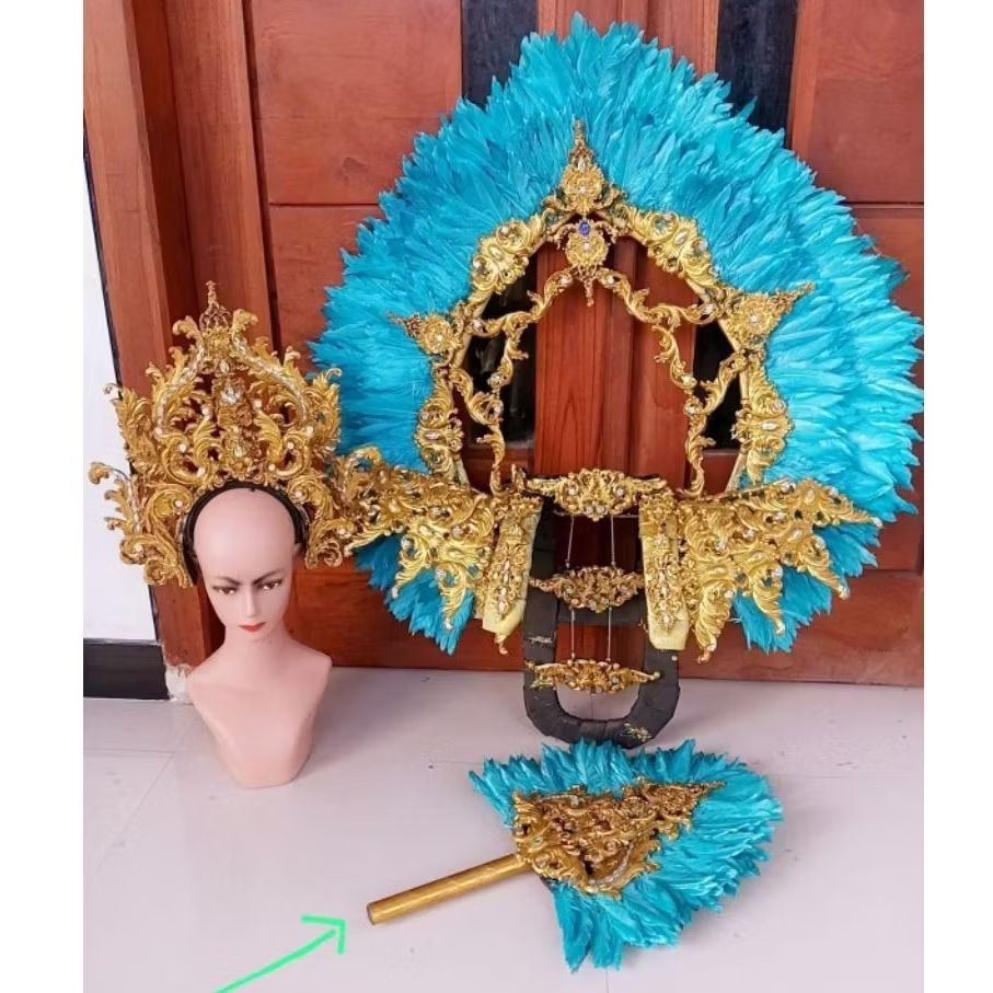 set mahkota sayap karnaval ukuran anak