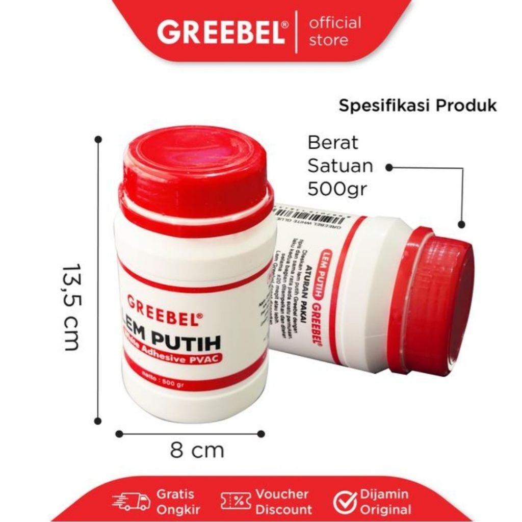 

GREEBEL White Glue 500 GR / Lem Putih