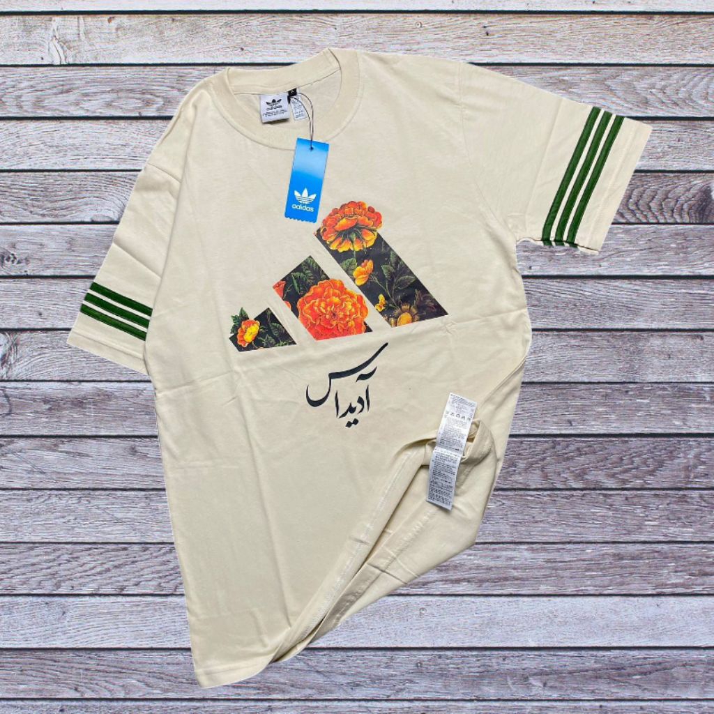 Tshirt Adidas Big Logo Running Graphic Stripes Kaos Adidas Classic Pria Wanita Fulltag