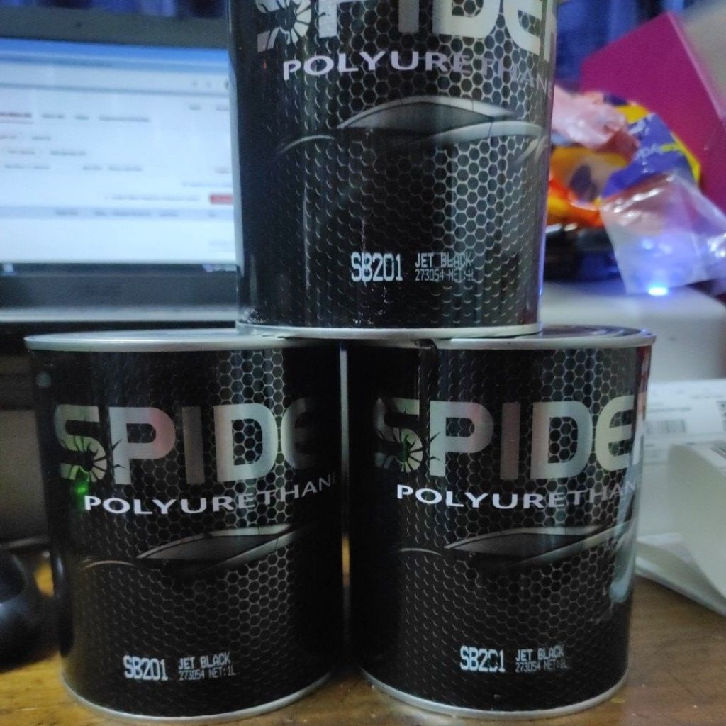 CAT PU SPIDER JET BLACK / CAT PU SPIDER HITAM PEKAT / CAT PU SPIDER