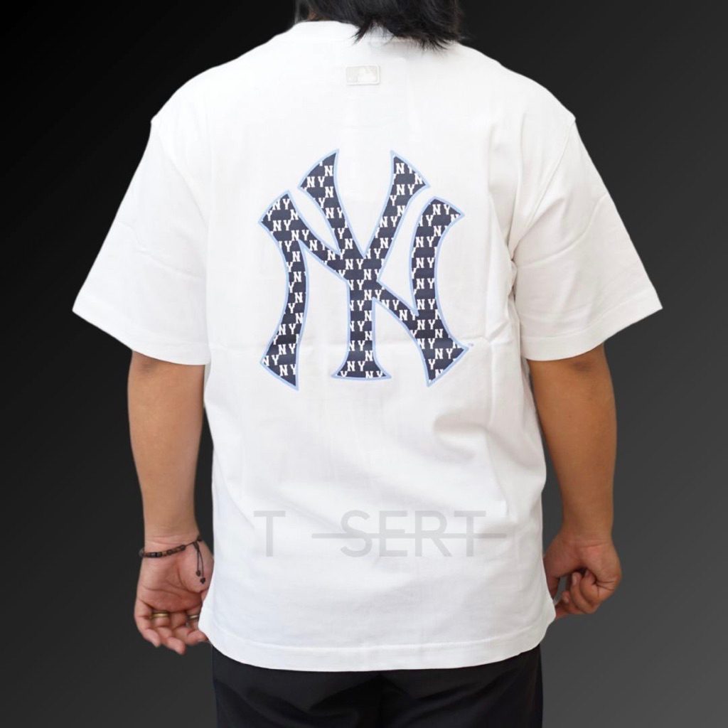 Mlb New York Yankees Classic Monogram White Tee Original / Kaos Mlb Authentic