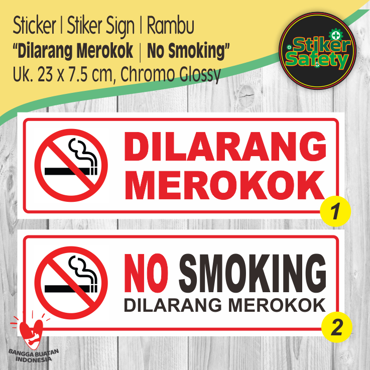 

Sticker Stiker Sign Rambu Dilarang Merokok | No Smoking - Uk. 23x7.5 cm