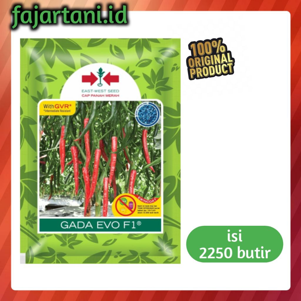 Benih cabai GADA EVO F1 kemasan 2250 butir cabai merah besar cap panah merah