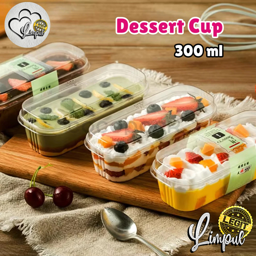 Korean Dessert Puding Box SX599 Mika Premium Kotak Tiramisu Tiramissu Cup Persegi Panjang Cheesecuit