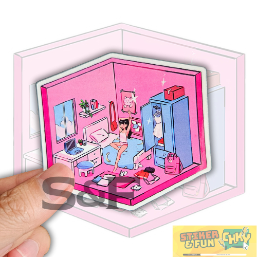 

Stiker Sticker Vinyl Laminasi HEXA ROOM GIRL PINK