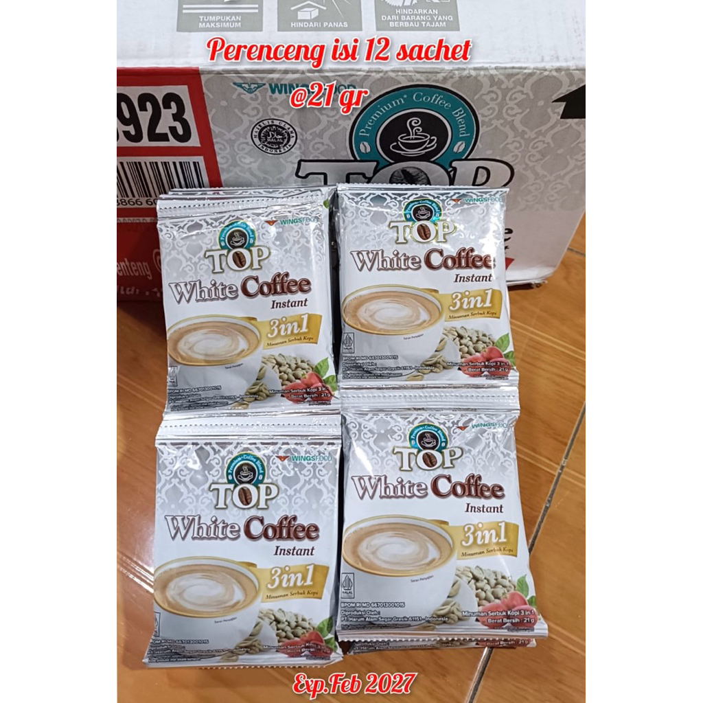 

TOP WHITE COFFEE 12 SACHET | KOPI TOP WHITE @21 GRAM