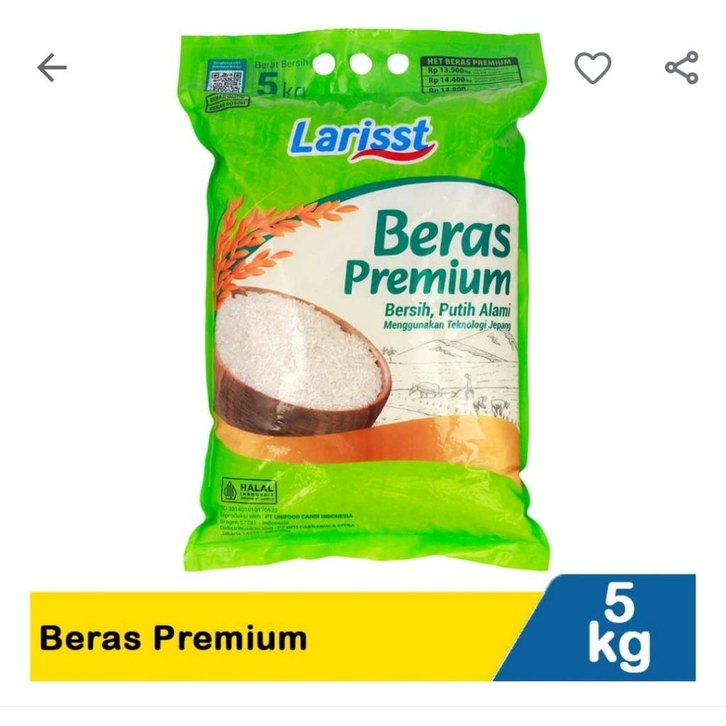 

Beras larisst 5 kg