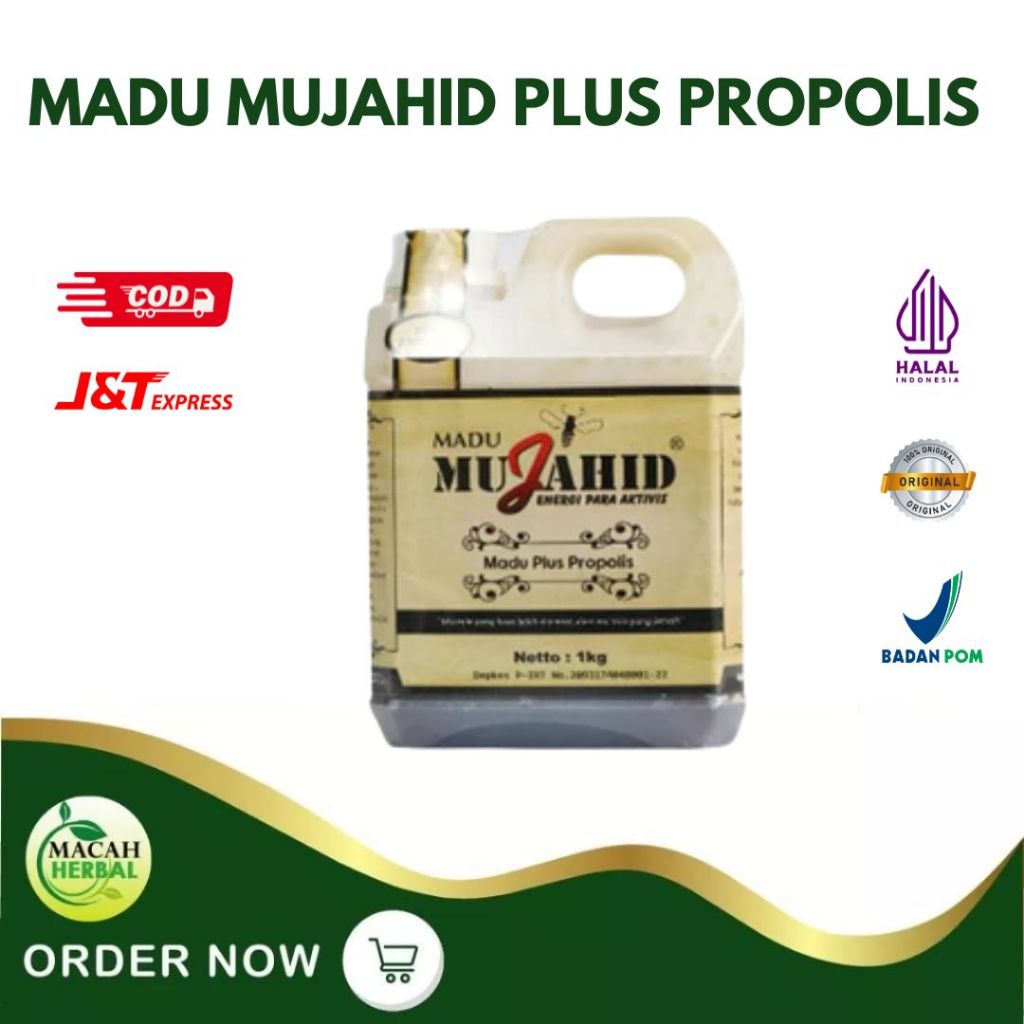 

MACAH HERBAL - MADU MUJAHID PLUS PROPOLIS 1KG / MADU HUTAN MUJAHID / MUJAHID SUPER /MADU SEHAT