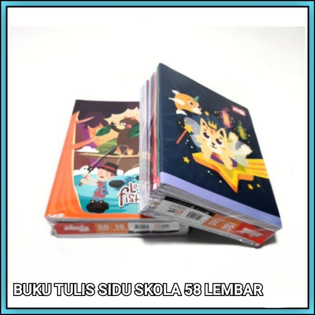 

1 Pak Buku Tulis Sidu Skola 58 Lembar Isi 10 Buku