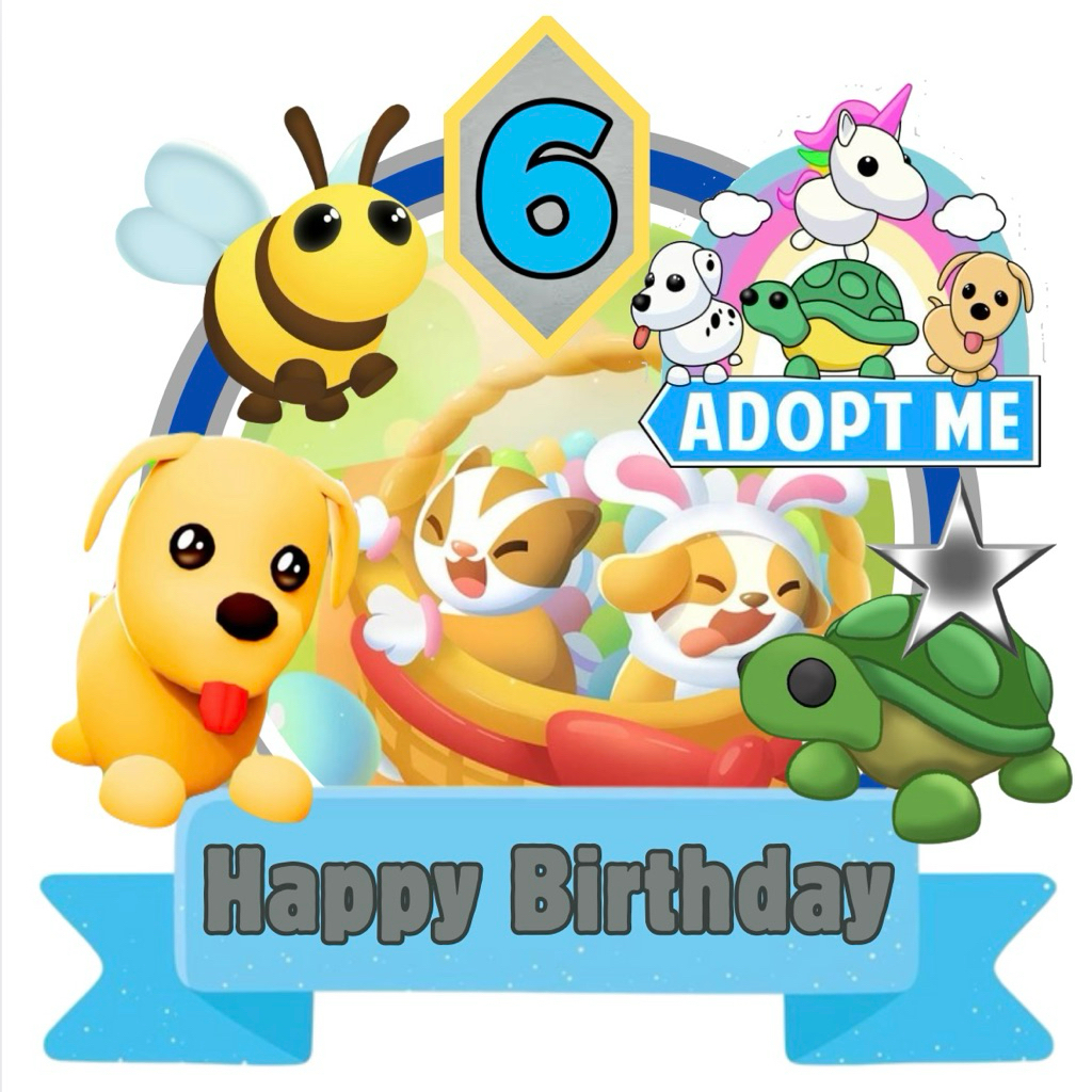 Kuchimio Topper Adopt Me Roblox toper kue ulang tahun lampu tema AdoptMe birthday