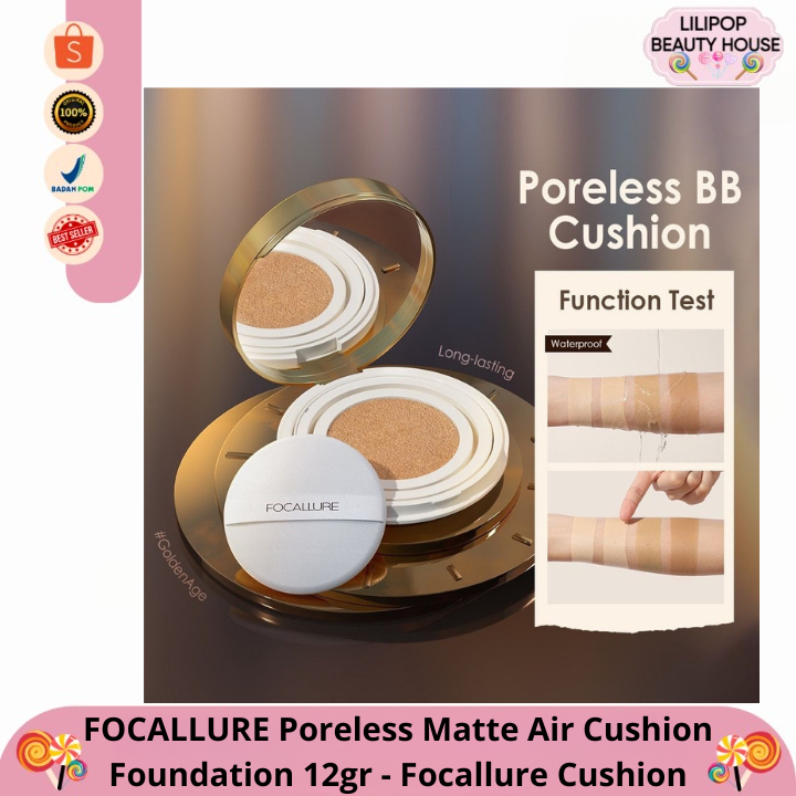 FOCALLURE Poreless Matte Air Cushion Foundation 12gr - Focallure Cushion