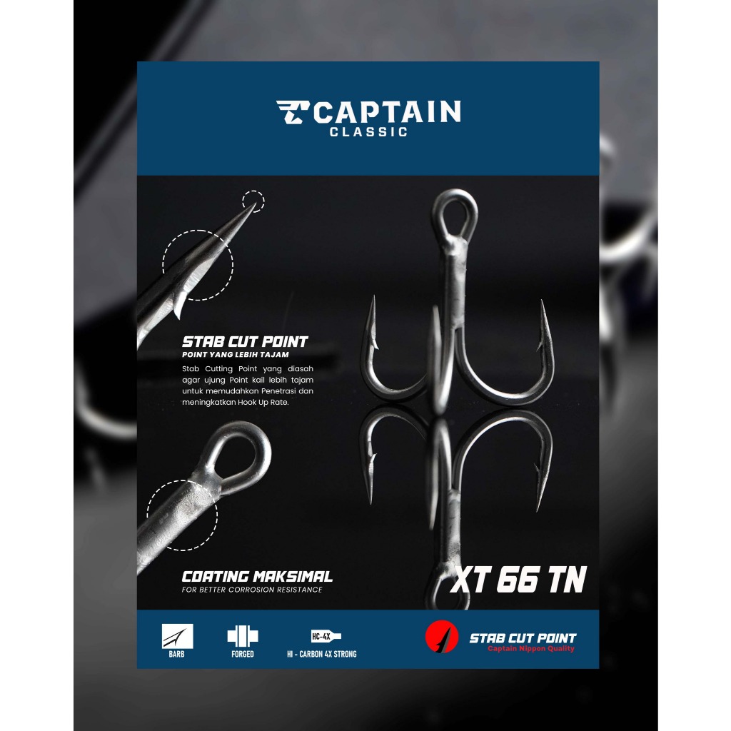 Treble Hook Pancing Captain 4X STRONG XT-66TN