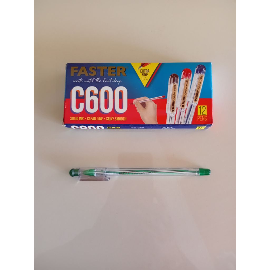 

Ballpoint/Pulpen Faster C600, Extra Fine 0,7mm, Hitam (1 pcs)