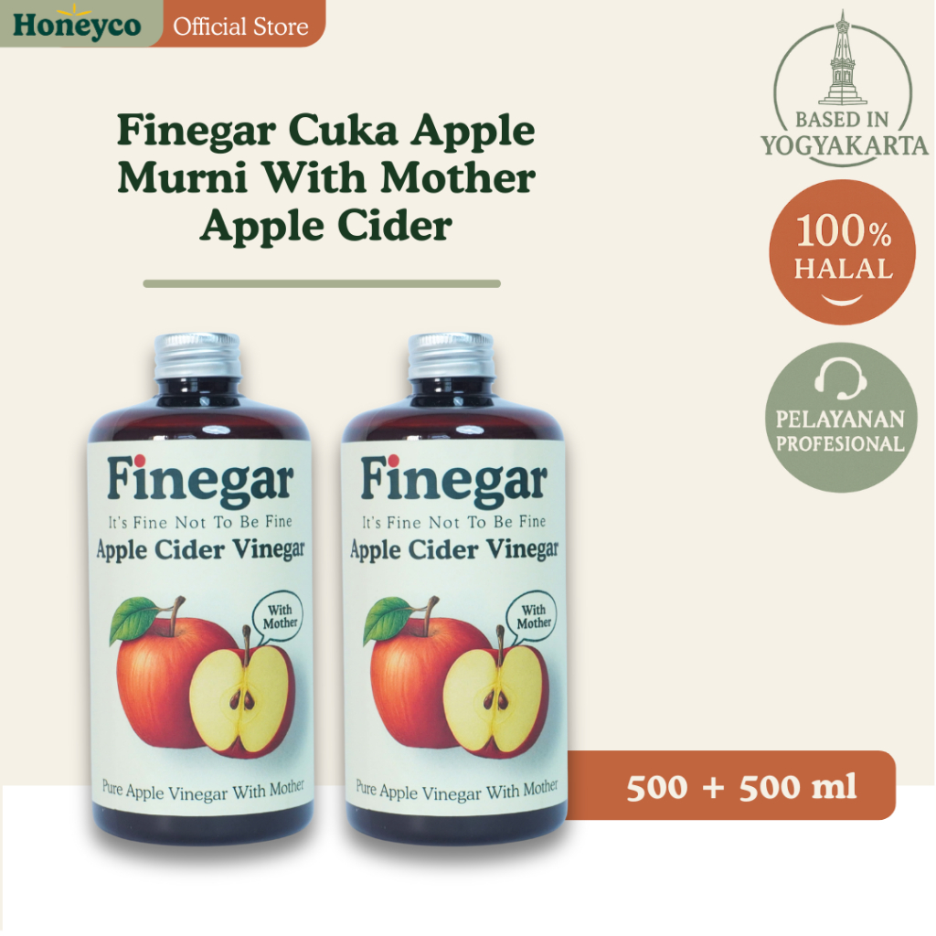 

Paket 2 Botol Finegar Cuka Apel Murni With Mother Apple Cider Vinegar 1000ml