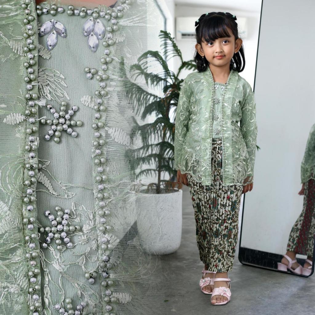 HN MODE - Setelan kebaya kutubaru tile anak payet model terbaru / Baju kebaya modern buat anak TK-SD