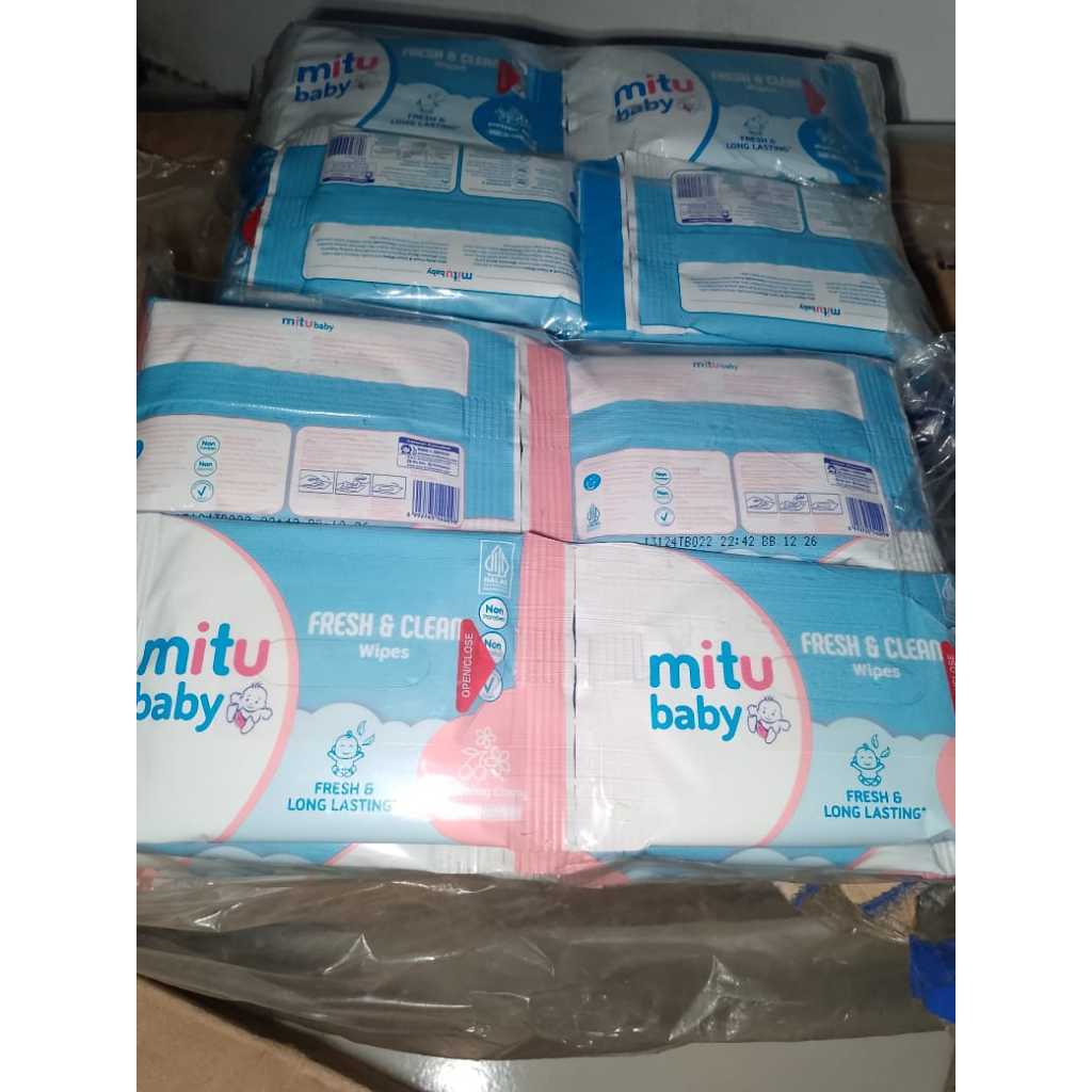 Tissue/Tissu/Tisu Basah Mitu Mini Pack isi 4s x 12pcs | Tisu travel pack | harga 12 pcs (1 renceng)