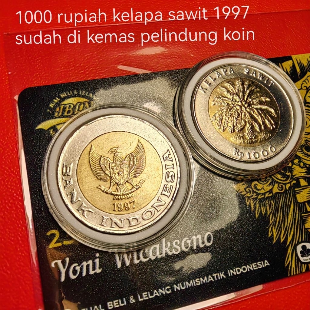 1000 rupiah tahun 1997 di jamin asli dengan pelindung koin