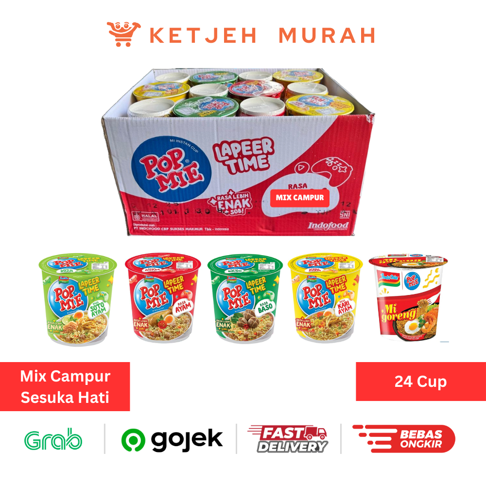 

wadistroalip Pop Mie Jumbo MIX Campur Rasa Sesuka Hati 1 Dus isi 24 Cup [Tulis di Note Catatan