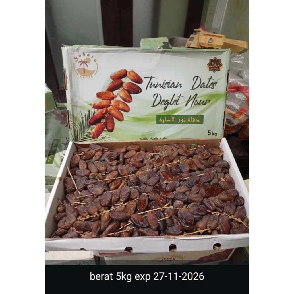 

Kurma Tunisian Dats Deglet Nour Premium 5kg - Exp 27-11-2026 | Kurma Segar, Manis Alami & Berkualitas