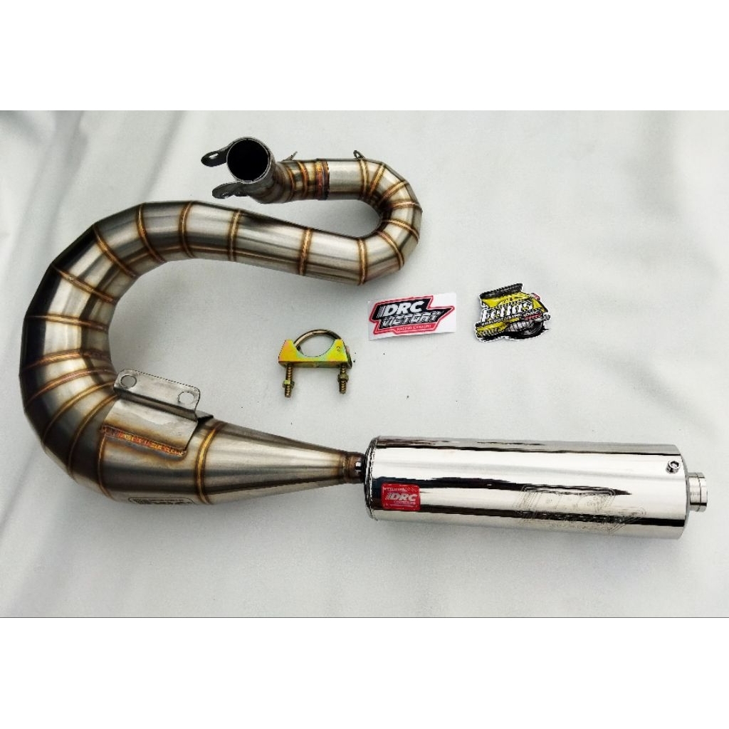 knalpot vespa DRC buang kiri full stainless model anaconda