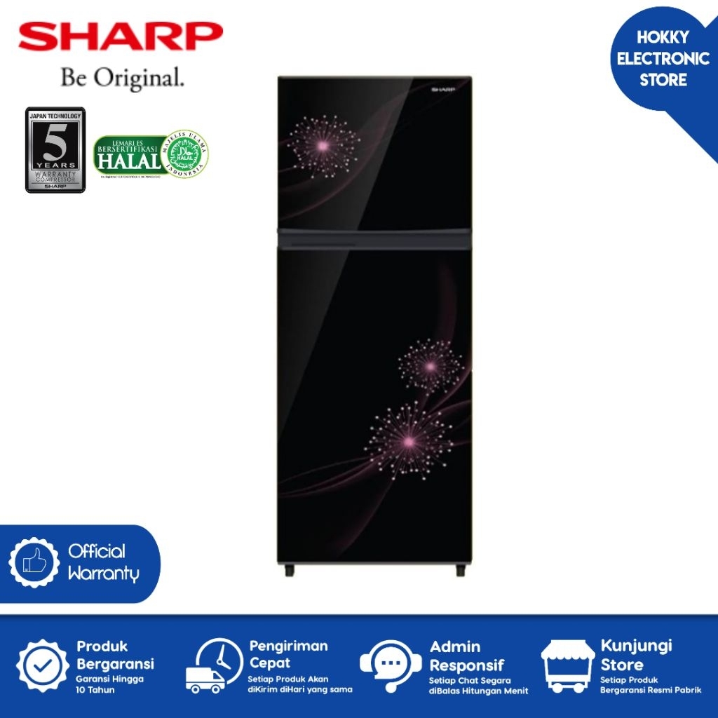 KULKAS SHARP 2 PINTU NO FROST SJ 237 MG LEMARI ES 2 PINTU SJ-237-MG-DP-DB