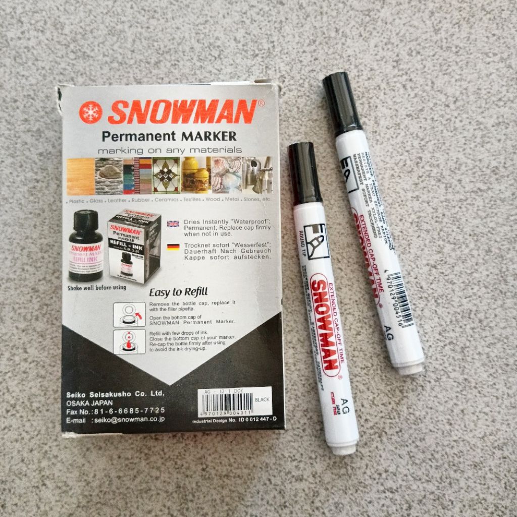 

Spidol SNOWMAN Permanent Marker Hitam Biru Merah