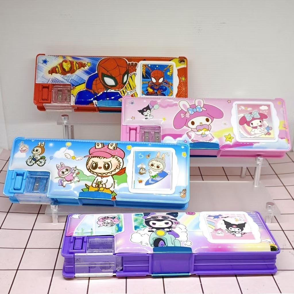 

Kotak Pensil Magnet Kuromi 2 sisi Bolak Balik Kuat set rautan kalkulator