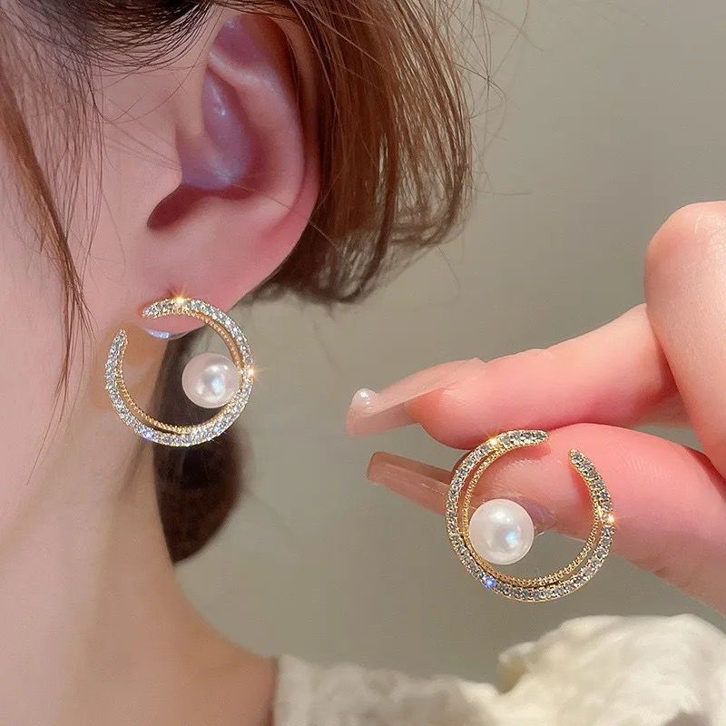 Anting Bulat Fashion Anting Bulat Kekinian Perhiasan Wanita AT871