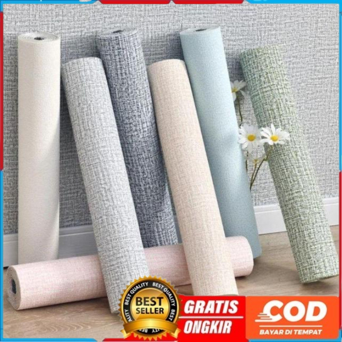 Wallpaper foam Linen Roll | Wallpaper Dinding Bata | Perdam | Dekorasi Kamar | Kelas atas | Sticker 