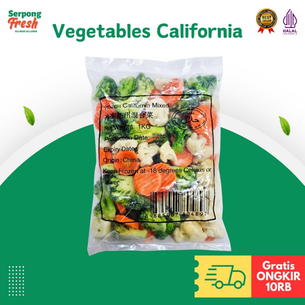 

California Vegetables Frozen 1kg Sayuran Frozen Beku
