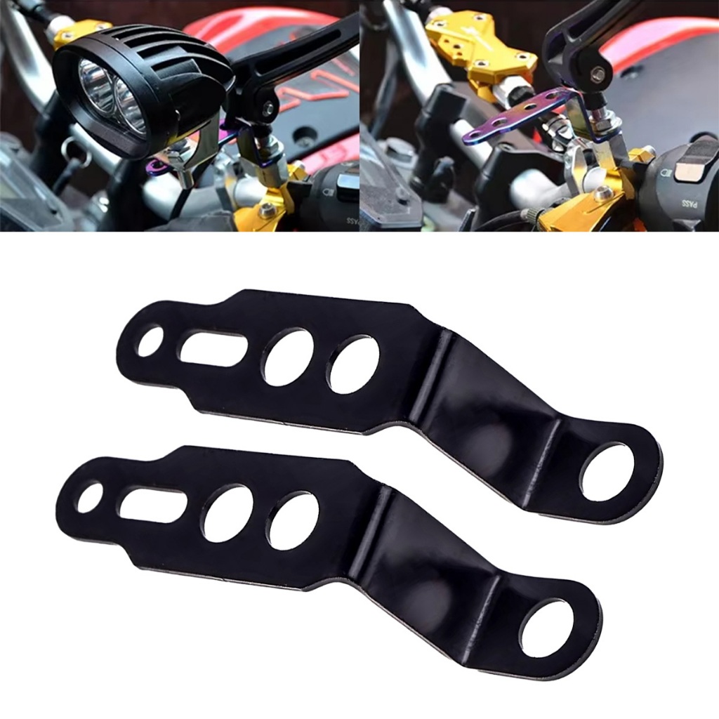 2PCS Bracket Lampu Tembak Motor Matic Bebek Dudukan Crashbar Jepit Klem Di Sorot Spion Stand Tembak