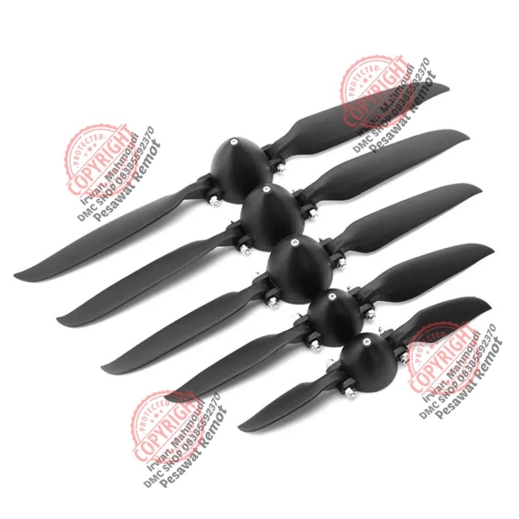 Folding Propeller Lipat Spinner RC Pesawat Glider Hitam