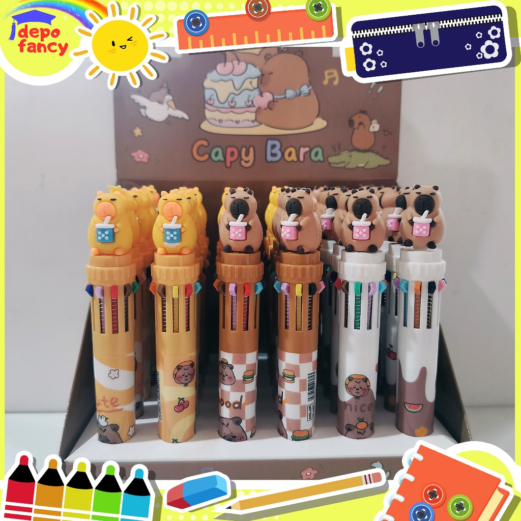 

Bulpen 10 Warna 8282 - 2082 Capybara / Balpen / Bulpoint / Pulpen / Pena / Pen